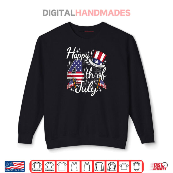 Sweatshirt Happy 4th Of July Patriotic American Flag USA Shirt