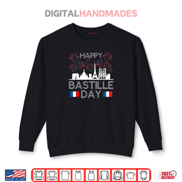Sweatshirt Happy Bastille Day France Paris French Flag Fireworks Shirt