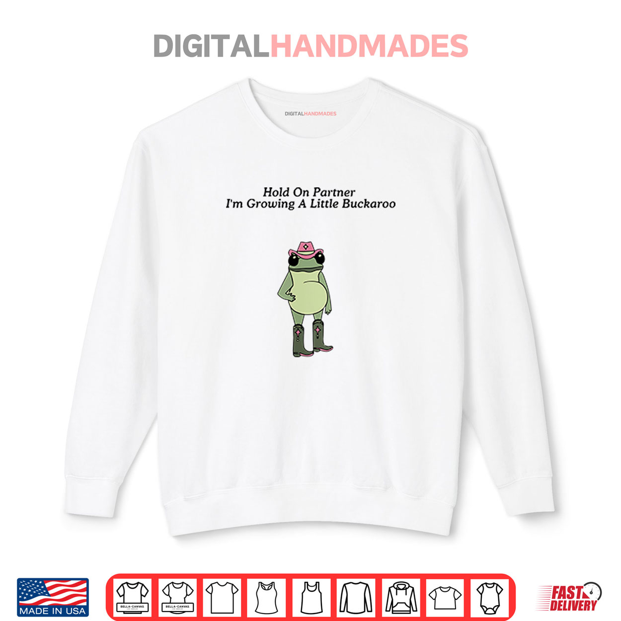 Hold on Partner I’m Growing A Little Buckaroo Frog Pregnancy Shirt Hold on Partner I’m Growing A Little Buckaroo Frog Pregnancy Shirt