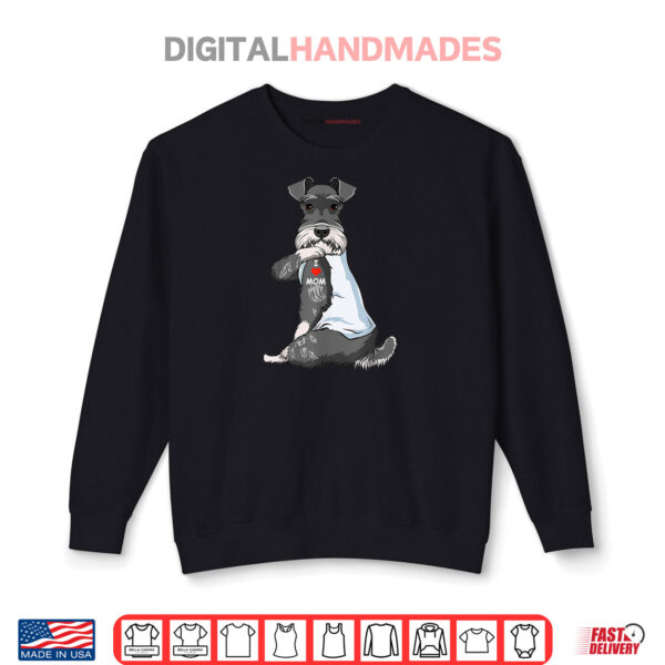 Sweatshirt I Love Mom Tattoo Schnauzer Mom Dog Lover Shirt