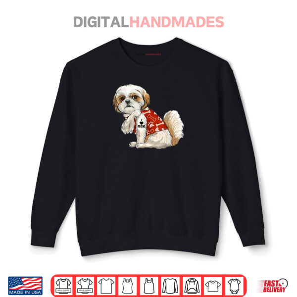 Sweatshirt I Love Mom Tattoo Shih Tzu Mom Funny Shirt
