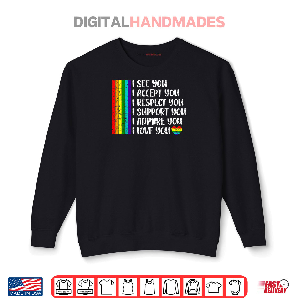 I See Love Accept You LGBTQ Rainbow Pride Flag Shirt I See Love Accept You LGBTQ Rainbow Pride Flag Shirt