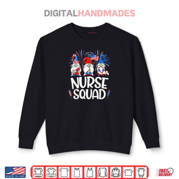 Sweatshirt Nurse Squad Gnomes Nurse 4th Of July Stethoscope Patriotic Shirt