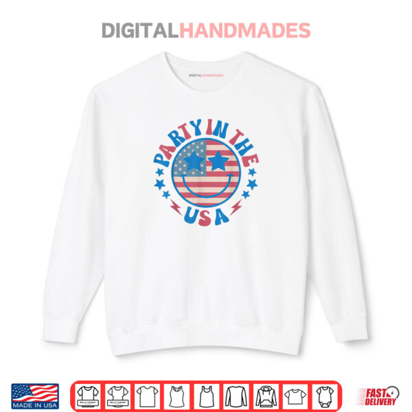 Sweatshirt Party in the USA 4th of July Preppy Smile Shirt