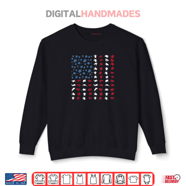 Sweatshirt Patriotic Turtles America Flag 4th Of July Shirt