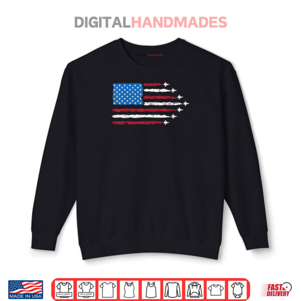 Sweatshirt Patriotic USA Flag Fighter Jets 4th of July Shirt