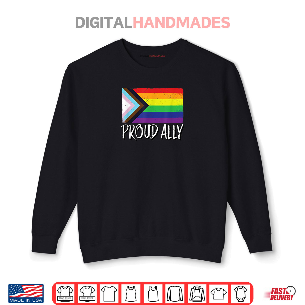 Proud Ally Pride Month LGTBQ Black Pride Flag Shirt Proud Ally Pride Month LGTBQ Black Pride Flag Shirt