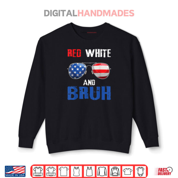 Sweatshirt Red White And Bruh 4th Of July Boys Patriotic Teens Kids Shirt