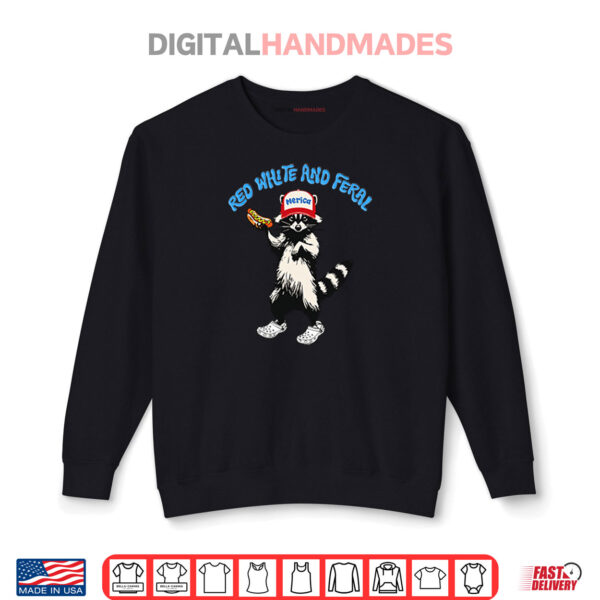 Sweatshirt Red White And Feral Merica Shirt