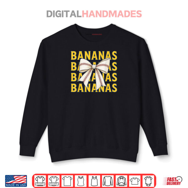 Retro Bananas Last Name Gifts Coquette Bow Shirt 1 Sweatshirt Retro Bananas Last Name Gifts Coquette Bow Shirt