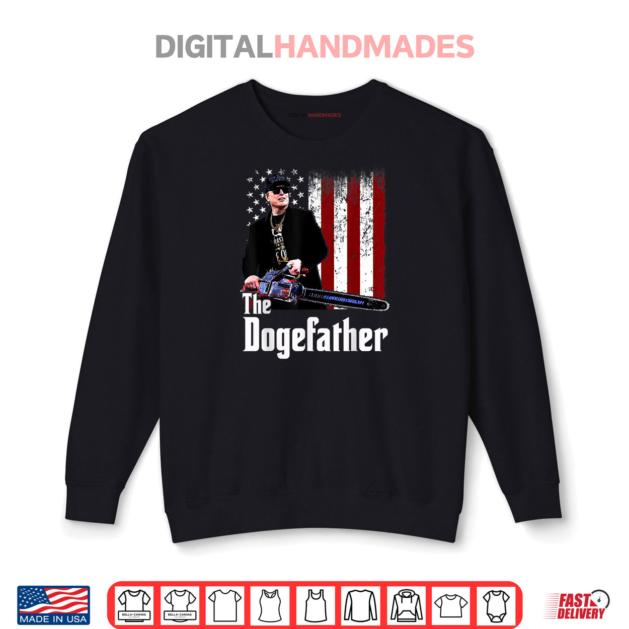 The Dogefather with Chainsaw USA Flag Shirt The Dogefather with Chainsaw USA Flag Shirt