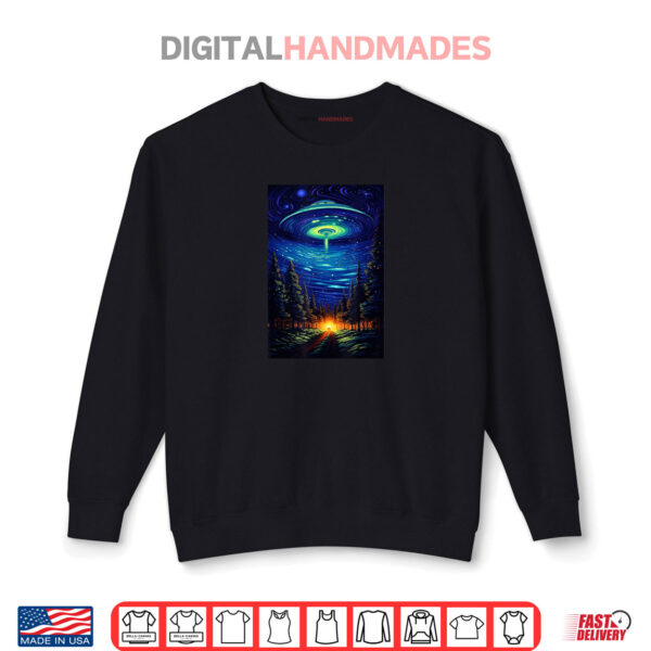 UFO Aliens Flying Saucer Van Gogh Style Starry Night Shirt 1 Sweatshirt UFO Aliens Flying Saucer Van Gogh Style Starry Night Shirt