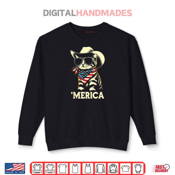 Sweatshirt USA Merica Cat 4th of July Funny Patriotic Shirt