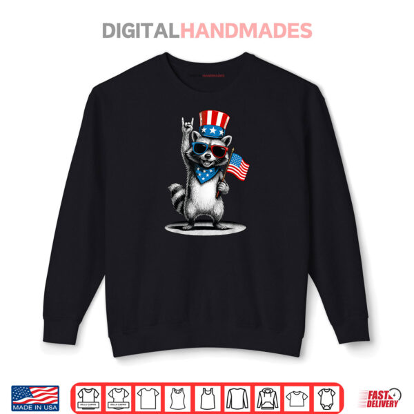 Sweatshirt USA Patriotic Raccoon Men Women Kids Funny 4th of July Shirt