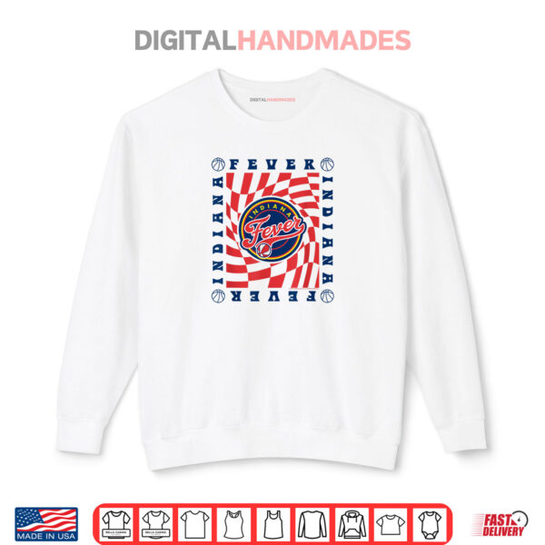Sweatshirt WNBA Indiana Fever Retro Wavy Checkerboard Shirt