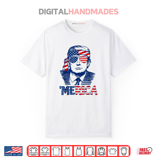 TRUMP MERICA Shirt Funny Trump 4th Of July American Flag Shirt