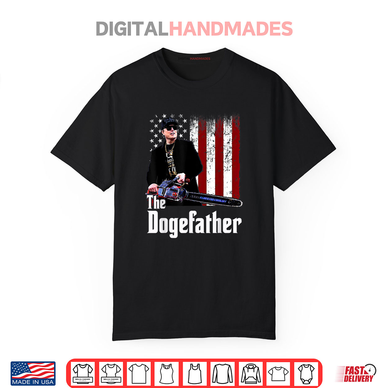The Dogefather with Chainsaw USA Flag Shirt The Dogefather with Chainsaw USA Flag Shirt
