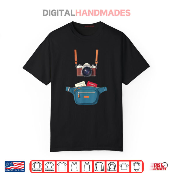 Tourist Spirit Day Camera Passport Map And Camera Tourism Shirt