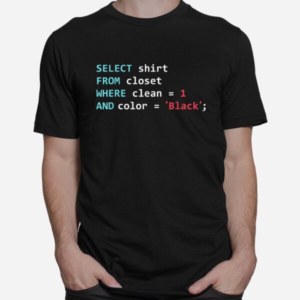 Programmer Sql Query Geek Database Coding Shirt
