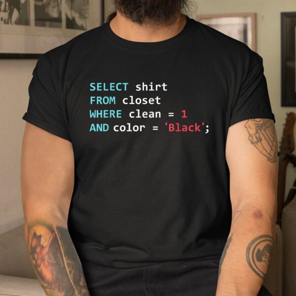 Programmer Sql Query Geek Database Coding Shirt