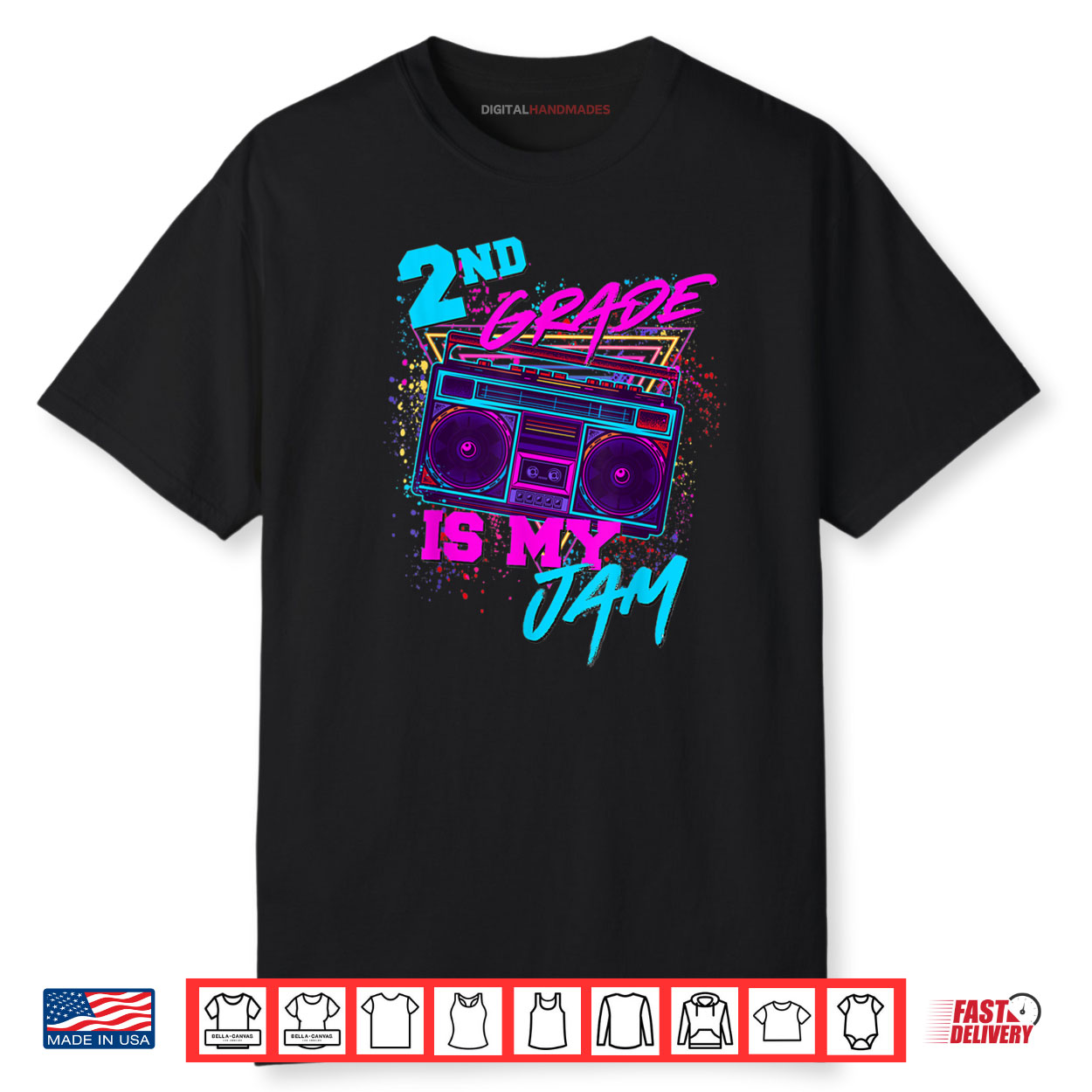2nd Grade Is My Jam Vintage 80s 1980s Teacher Student Retro Shirt 2nd Grade Is My Jam Vintage 80s 1980s Teacher Student Retro Shirt