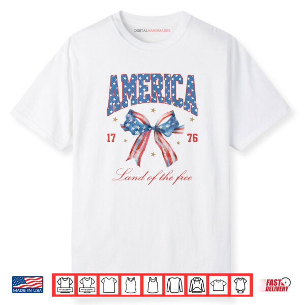 4th Of July America Coquette bow Independence Day Patriotic Shirt