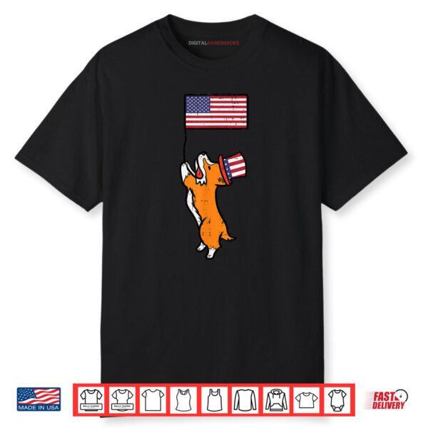 4th Of July Corgi Dog US Flag Patriotic Pet Shirt