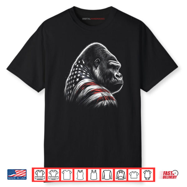 4th Of July Gorilla Lover USA American Flag Patriotic Funny Shirt