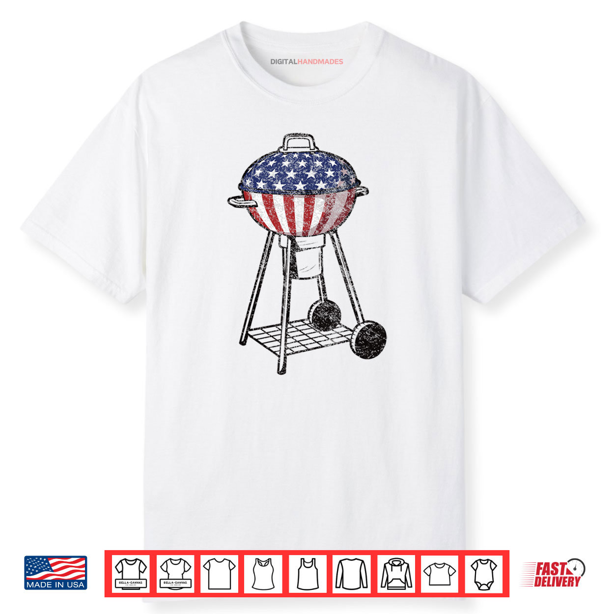 4th Of July Grill USA American Flag Gift For Men BBQ Shirt