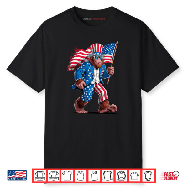4th Of July Patriotic American Bigfoot Sasquatch USA Flag Shirt