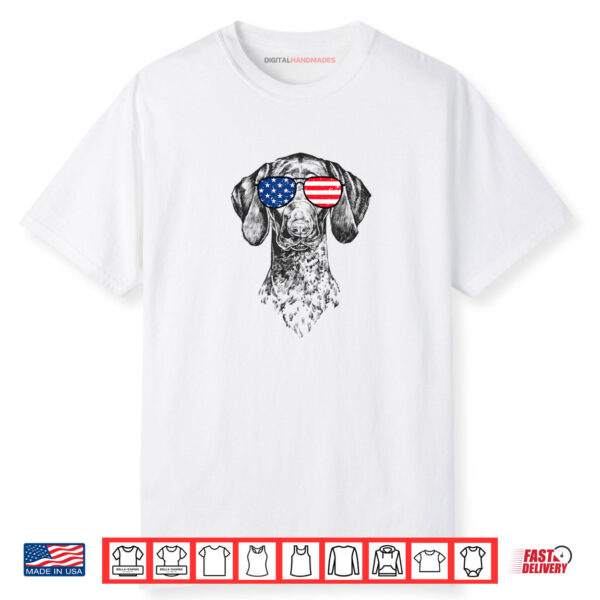 4th of July GSP Dog Patriotic USA Sunglasses American Shirt