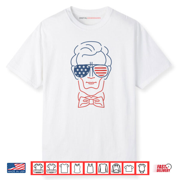 Abe Line Drawing USA 4th of July President Abraham Lincoln Shirt