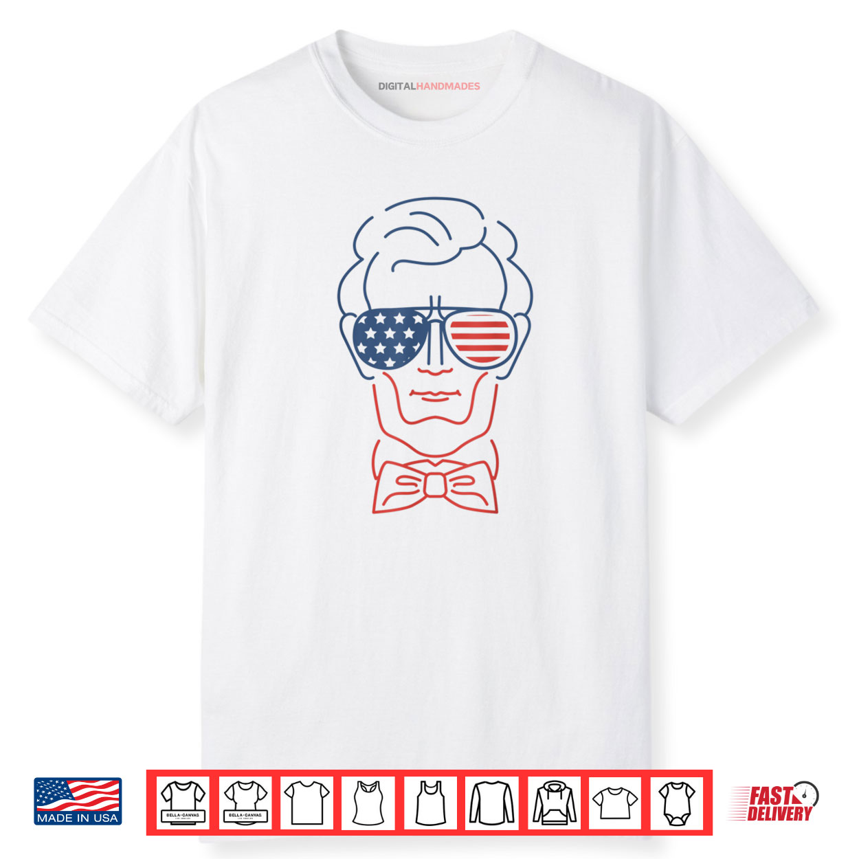 Abe Line Drawing USA 4th of July President Abraham Lincoln Shirt Abe Line Drawing USA 4th of July President Abraham Lincoln Shirt