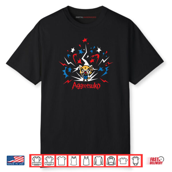 Aggretsuko Fire Works 4th of July Shirt