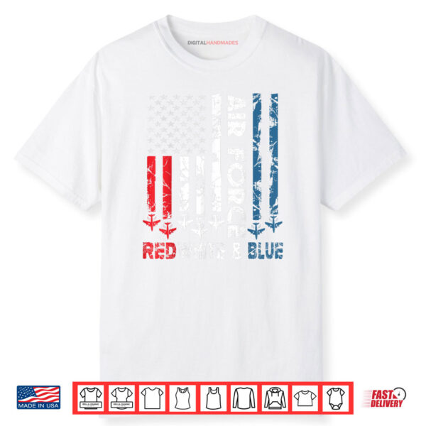 Air Force Red White And Blue 4th of July Vintage USA Flag Shirt