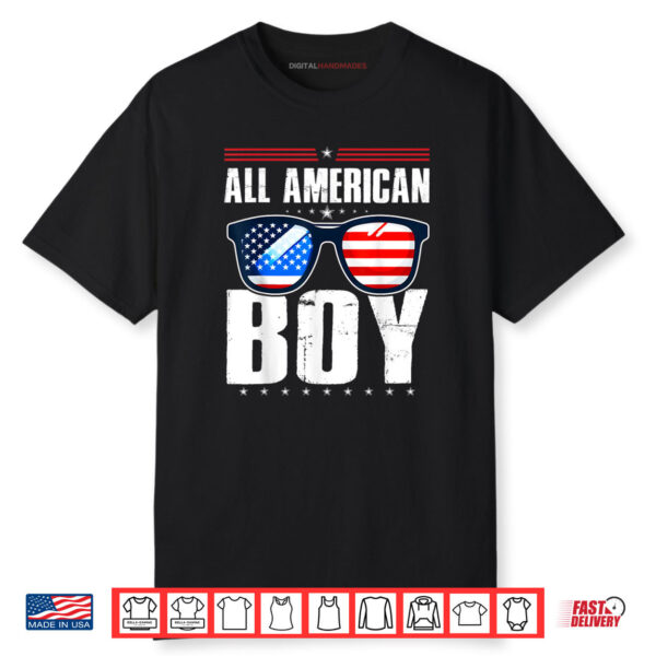 All American Boy 4th Of July USA Sunglasses Family Matching Shirt