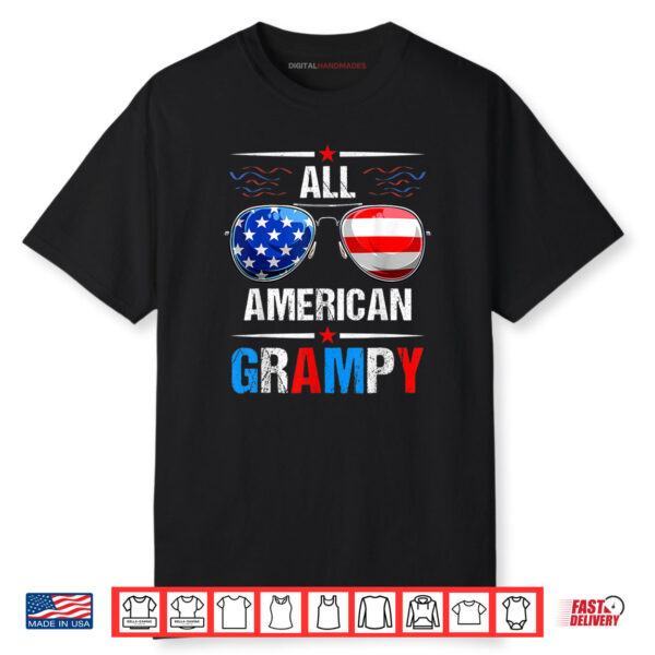 All American Flag Grampy July 4th Sunglasses USA Patriotic Shirt