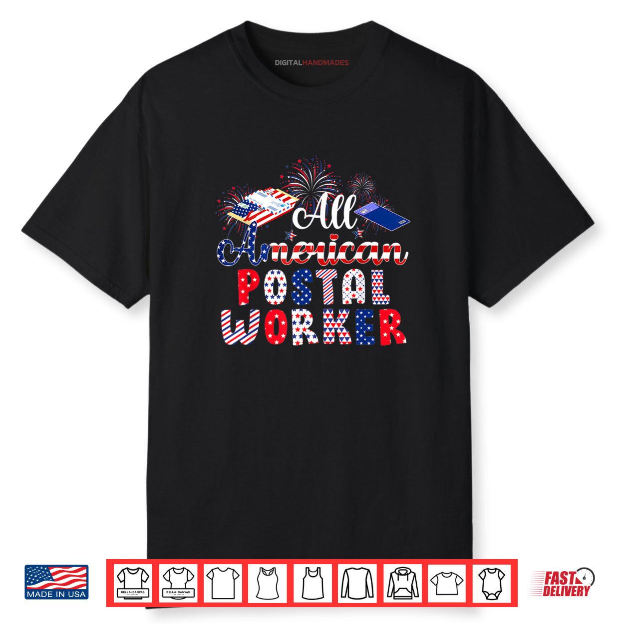 All American Postal Worker American Flag Fireworks 4th July Shirt All American Postal Worker American Flag Fireworks 4th July Shirt