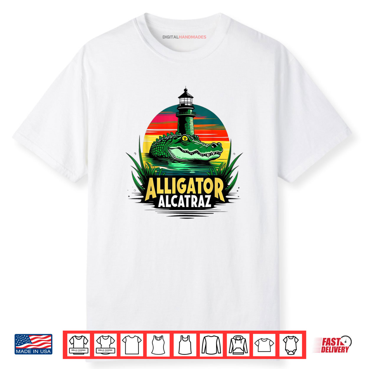 Alligator Alcatraz Retro Alcatraz Island Alligator Shirt