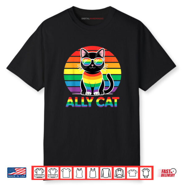 Ally Cat LGBTQ Rainbow Cat Pride Cat Shirt