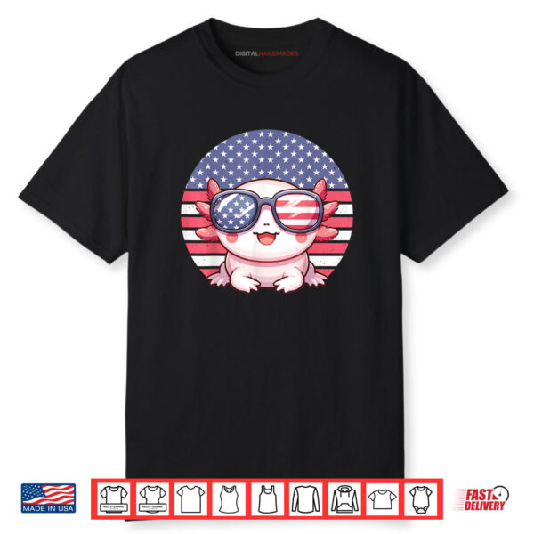 Axolotl American Flag 4th of July Axolotl Shirt