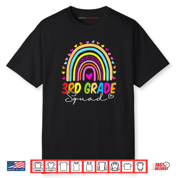 Back To School Shirt 3rd Third Grade Squad Rainbow Teachers Shirt