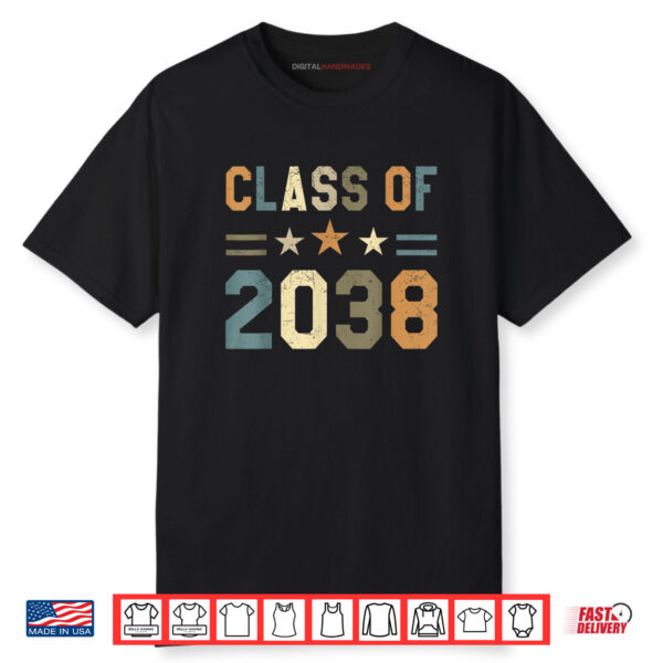Back To School Vintage Retro Class of 2038 Grow With Me Shirt