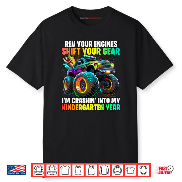 Back to School Kindergarten Monster Truck First Day Shirt