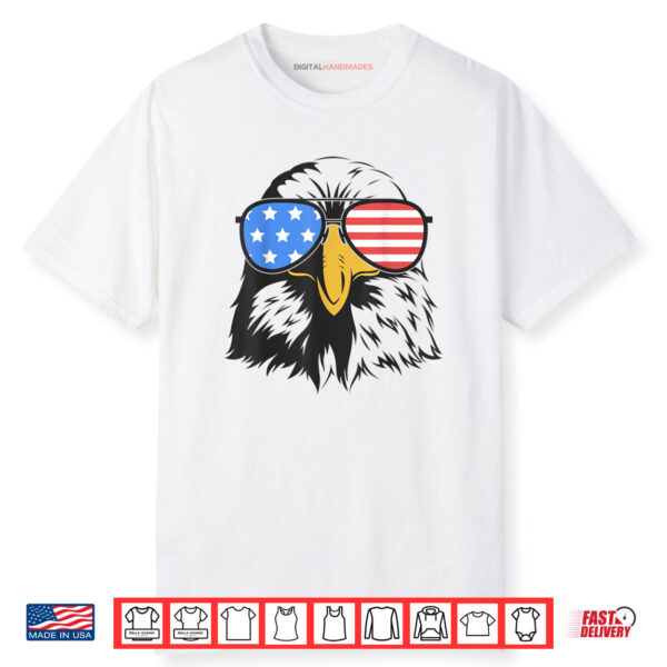 Bald Eagle in Sunglasses American Flag Freedom 4th of July Shirt