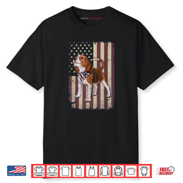 Beagle American Flag Bandana Patriotic 4th Of July Shirt
