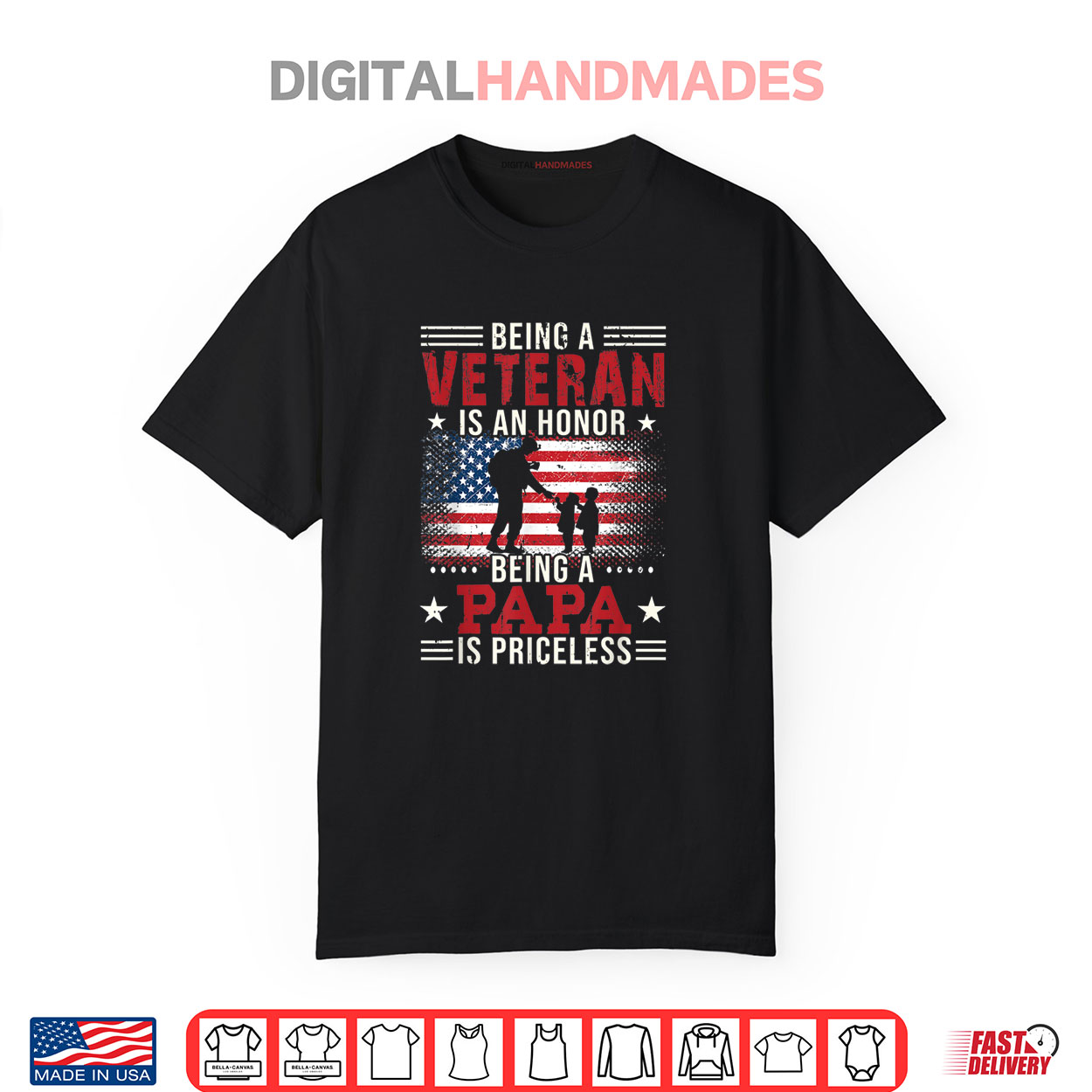 Being A Veteran Is An Honor Being Papa Is Priceless Shirt
