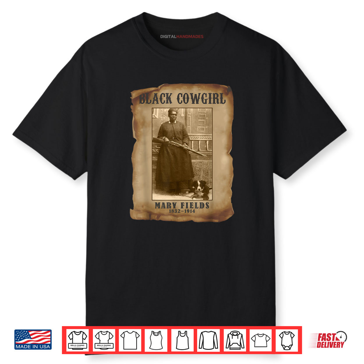 Black Cowgirl Mary Fields Western Rodeo Texas Black History Shirt