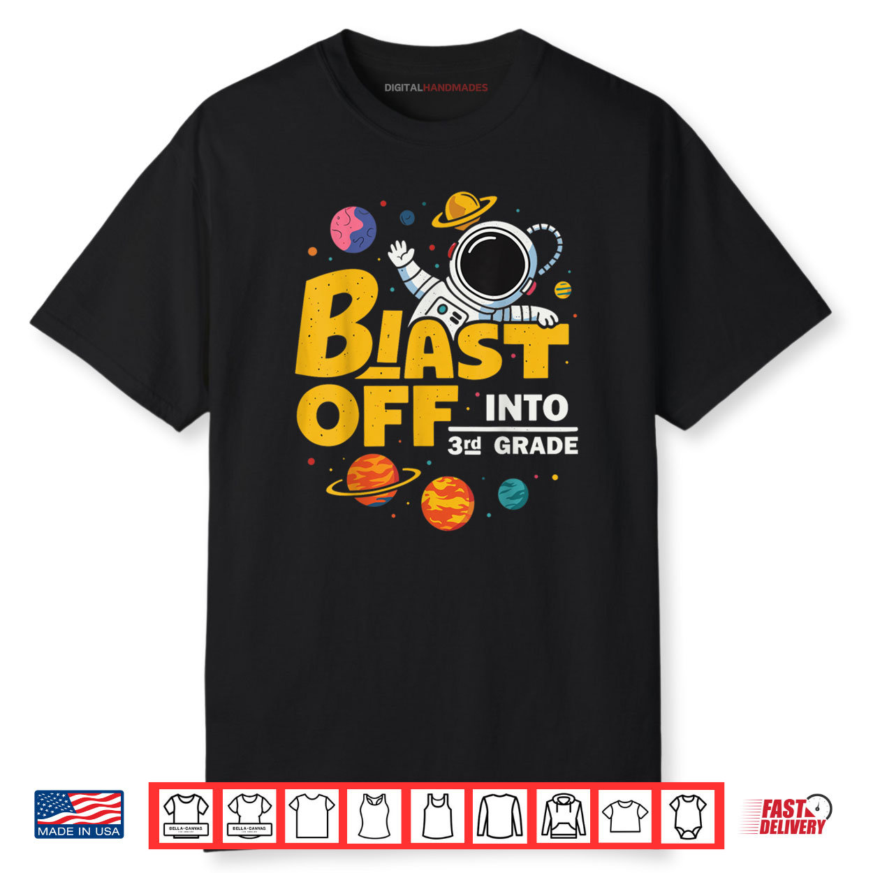 Blast Off Into Third Grade First Day of School Shirt