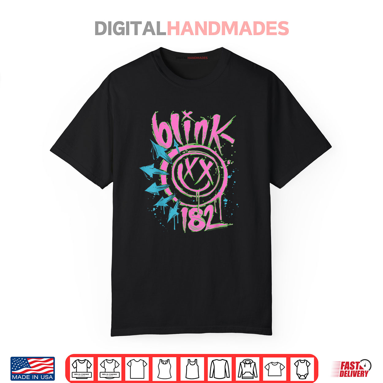 Blink 182 Neon Rock Music Band Shirt Blink 182 Neon Rock Music Band Shirt